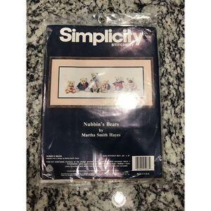 Simplicity Stitchery Nubbin's Bears By Martha Smith‎  Hayes 20 x 8 Panel New